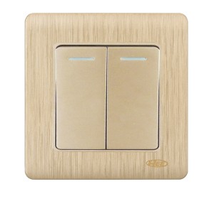 HEE Rose Gold 2 Gang 1 Way Switch