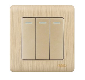 HEE Rose Gold 3 Gang 1 Way Switch