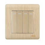 HEE Rose Gold 4 Gang 1 Way Switch