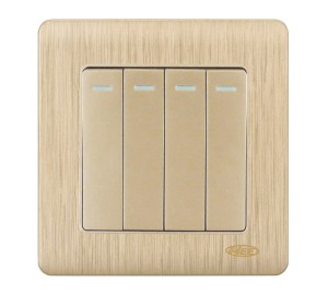 HEE Rose Gold 4 Gang 1 Way Switch