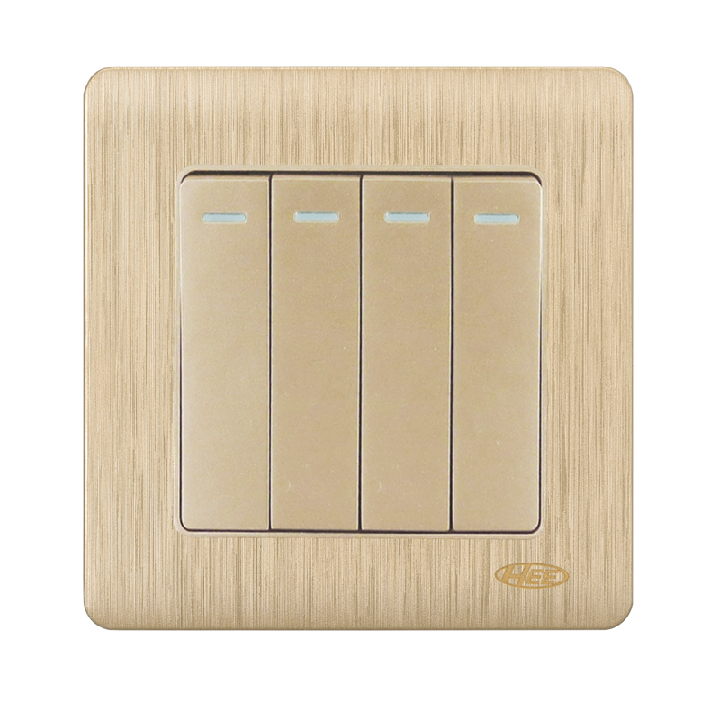 HEE Rose Gold 4 Gang 1 Way Switch