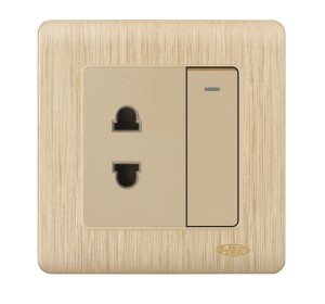 HEE Rose Gold 2 pin Socket with Switch