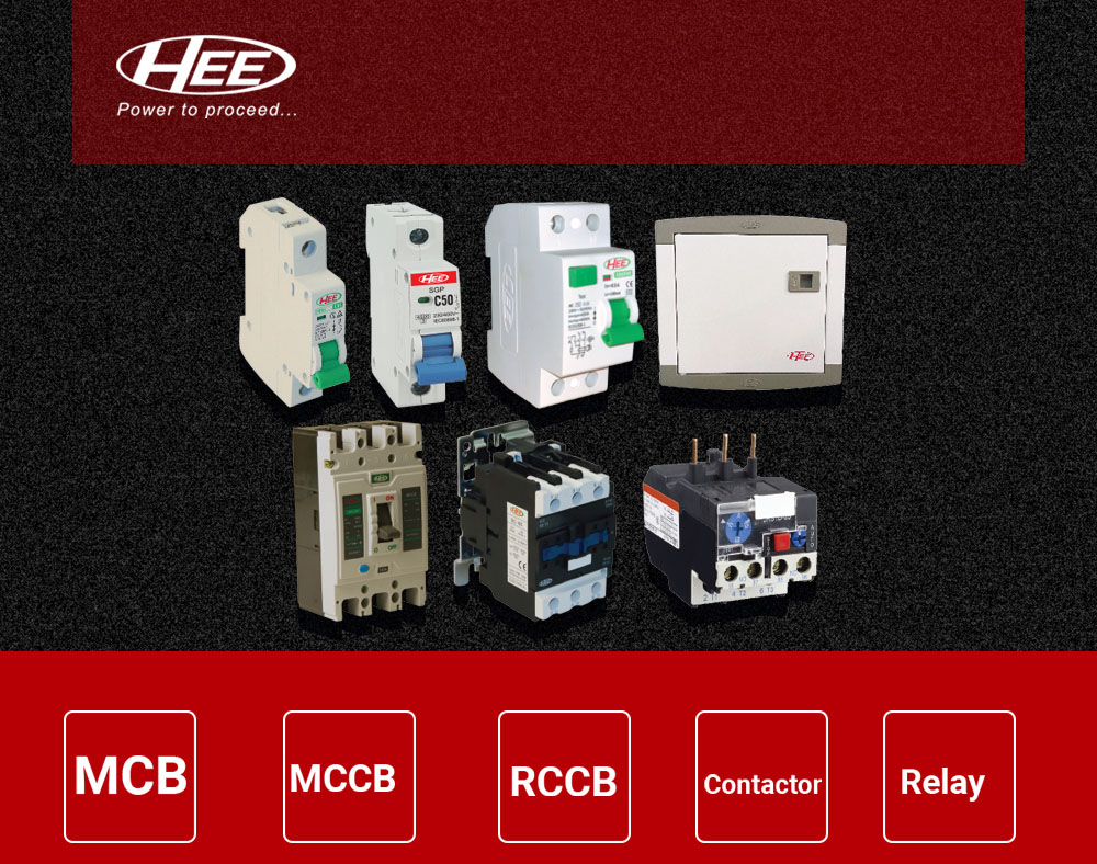 • MCB<br> • MCCB<br> • RCCB<br> • Relay<br> • Contactor<br> • Enclosure/DB