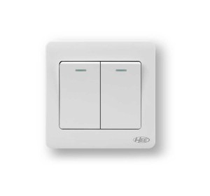 HEE Rose White 2 Gang 1 Way Switch
