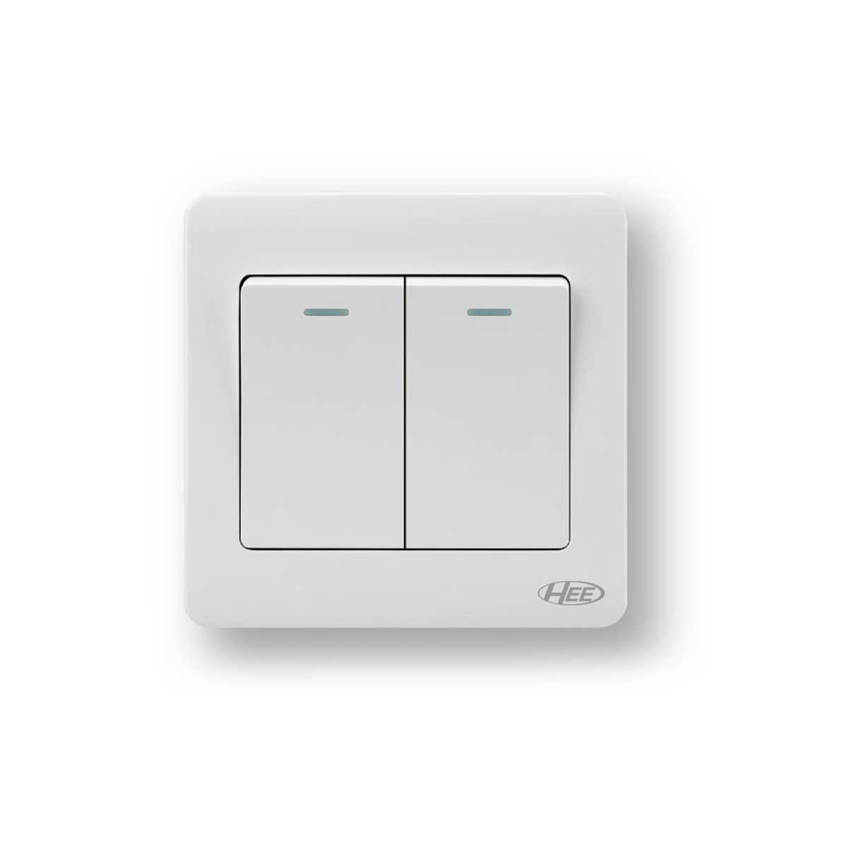 HEE Rose White 2 Gang 1 Way Switch
