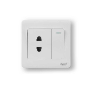 HEE Rose White 2 Pin Socket with Switch