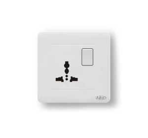 HEE Rose White 3 Pin MF Switched Socket