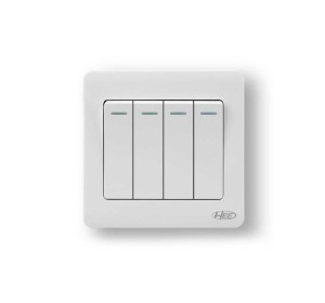 HEE Rose White 4 Gang 1 Way Switch